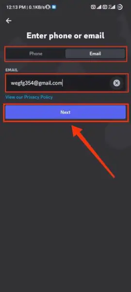 Inserisci telefono o e-mail