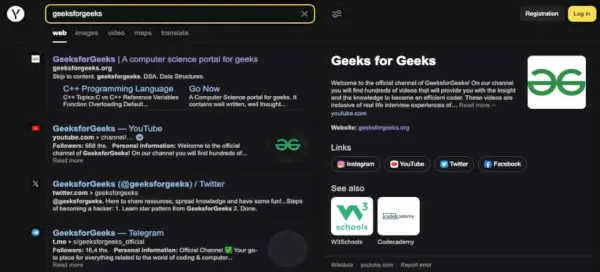 Yandex-zoekmachine