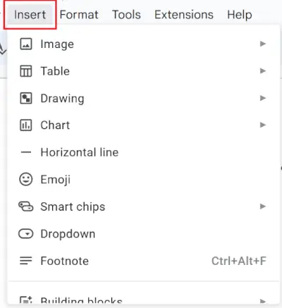 Gehen Sie zur Registerkarte „Einfügen“.