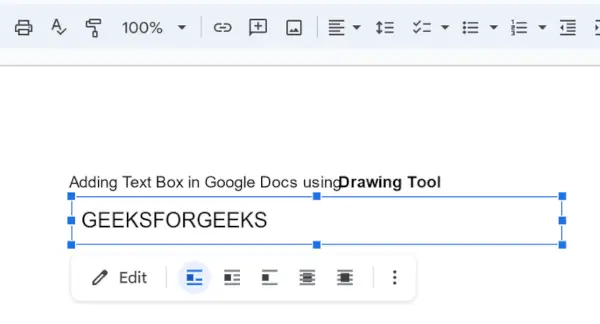 Textfeld hinzugefügt