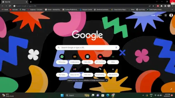 Chrome er startet på nytt.