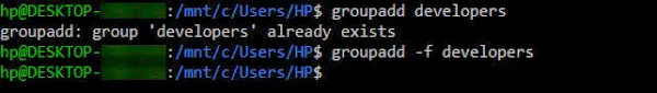 groupadd -f desarrolladores