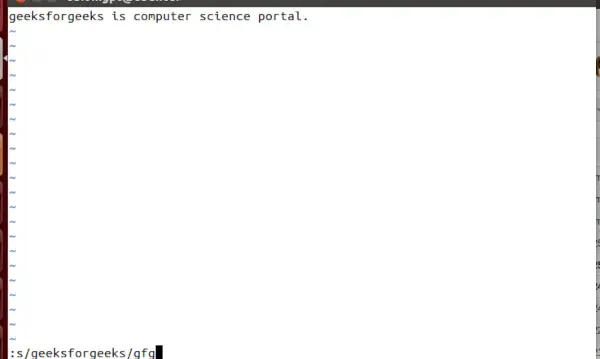 :s/geeksforgeeks/gfg/
