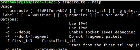 zobrazenie pomoci traceroute