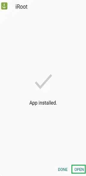 iRootのインストールが成功しました