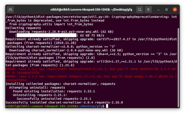Aktualizácia balíkov pomocou Python PIP