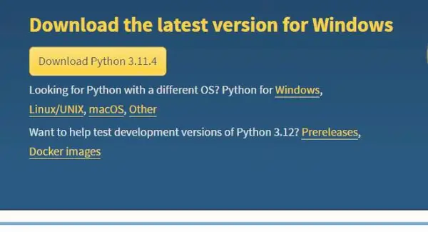 Python 다운로드 페이지