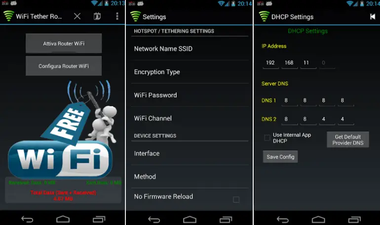 Hotspot-apps voor Android