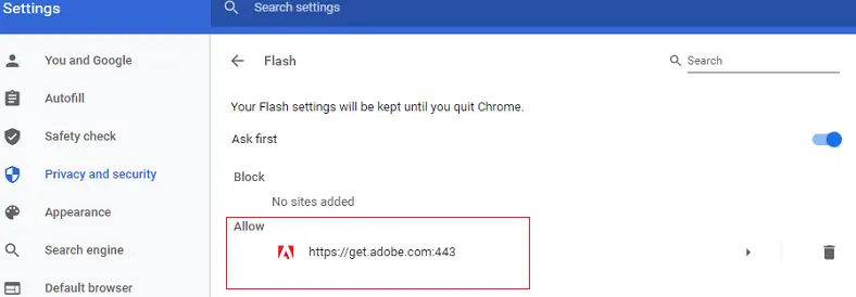 Chrome で Flash をオンにする