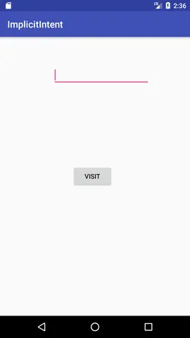 Exemple d'intention implicite Android, sortie 1