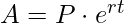 A = P cdot e^{rt}