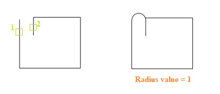 AutoCAD フィレット