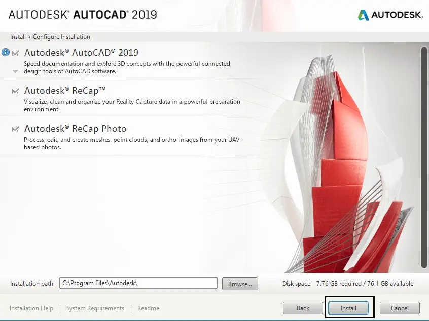 הורדה חינם של AutoCAD 2019