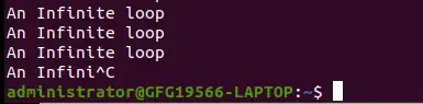 Nieskończona pętla przy użyciu instrukcji While w systemie Linux