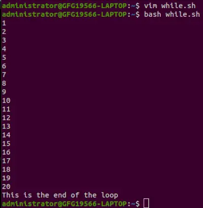Instrukcja break while w systemie Linux