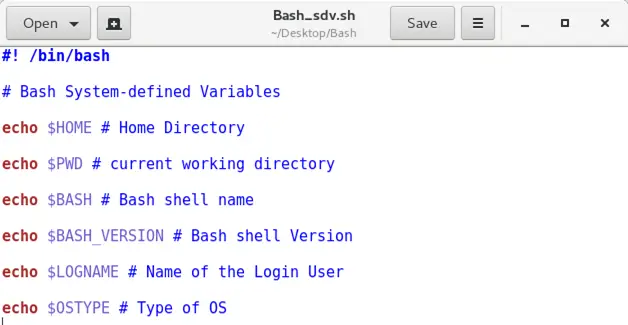 Variables de bash