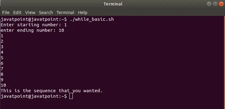 Bash While Loop