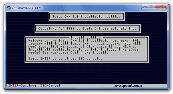 cum se instalează turbo c++