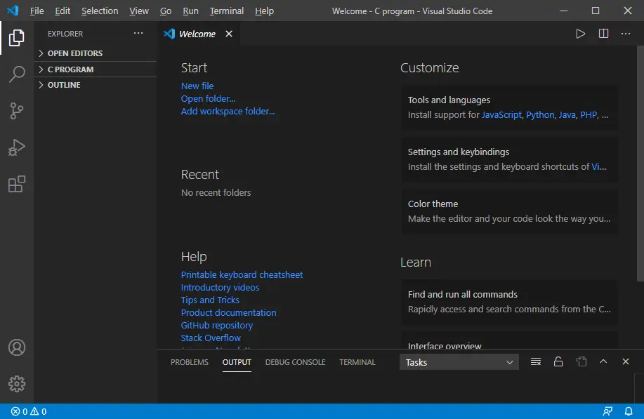 Come eseguire un programma C in Visual Studio Code