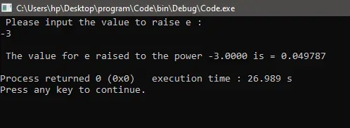 Exponential() in C