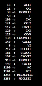 Muunna kokonaisluvut roomalaisiksi numeroiksi Javassa