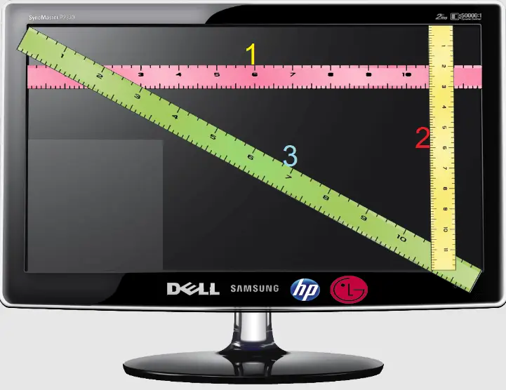 Cum aflu dimensiunea monitorului meu?