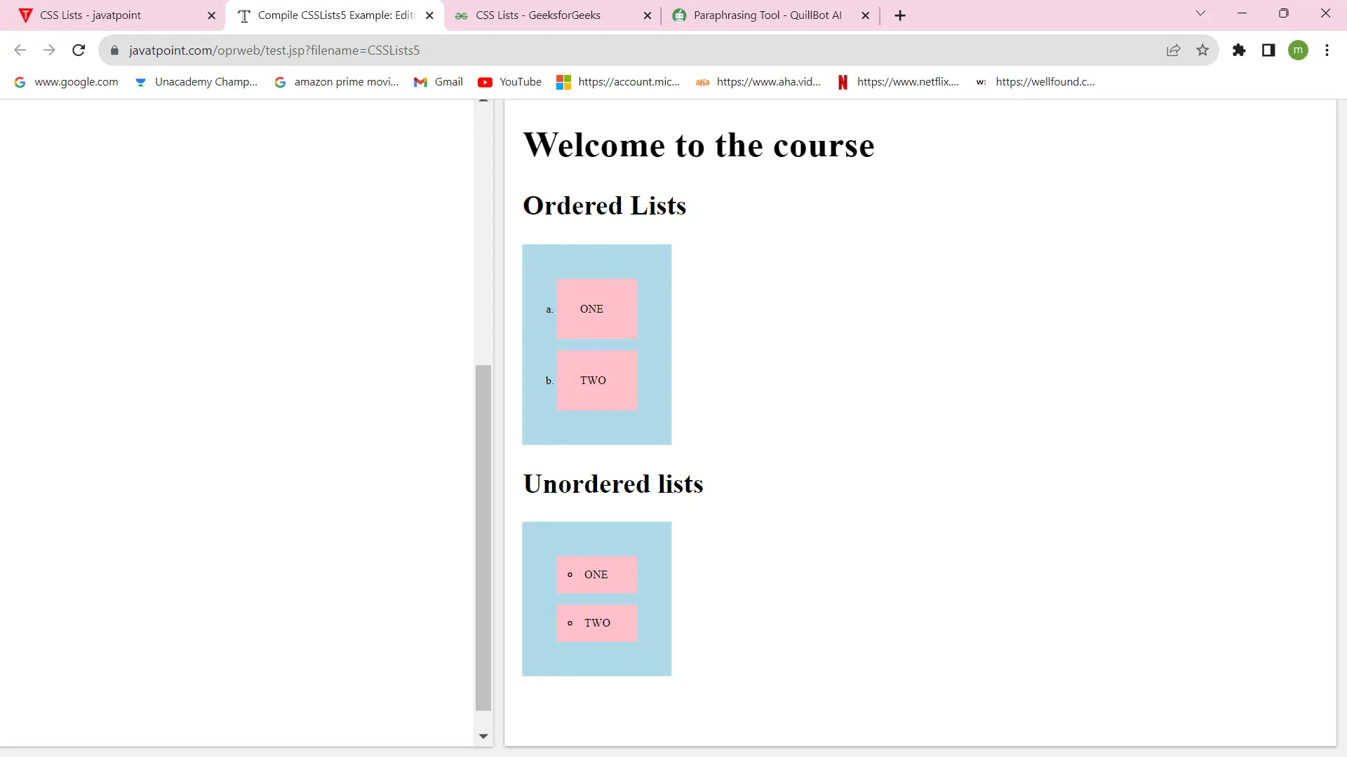 أنماط قائمة CSS