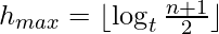 h_{max} =lpianolog_tfrac {n + 1}{2}
piano