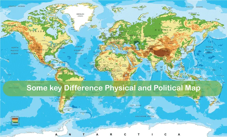 Diferença entre mapas políticos e físicos