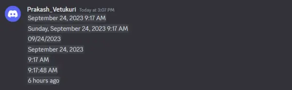 Остаточний вихід часових позначок у Discord