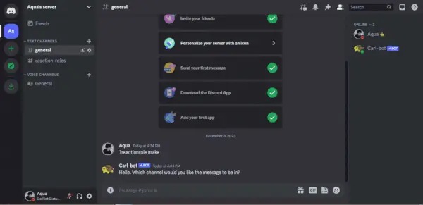 Discord アプリまたは Web アプリを開きます