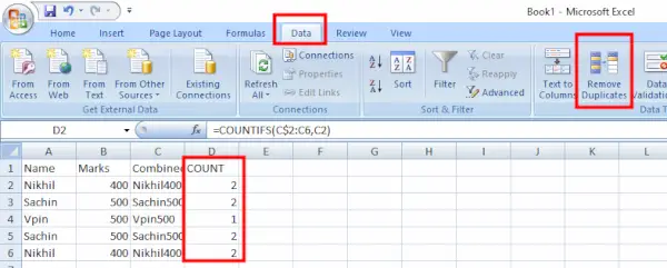 Excel noņemt formulas dublikātus