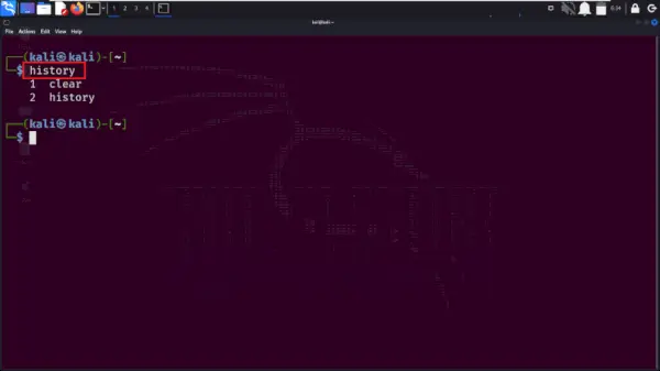 História terminálu vymazaná