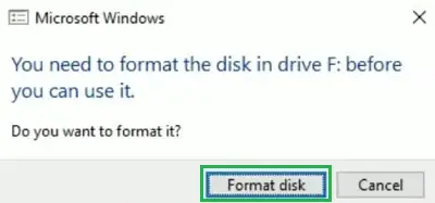 6 – Klicken Sie auf „Datenträger formatieren“.