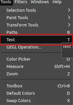 Text in GIMP