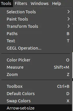 GIMP Draw Arrow