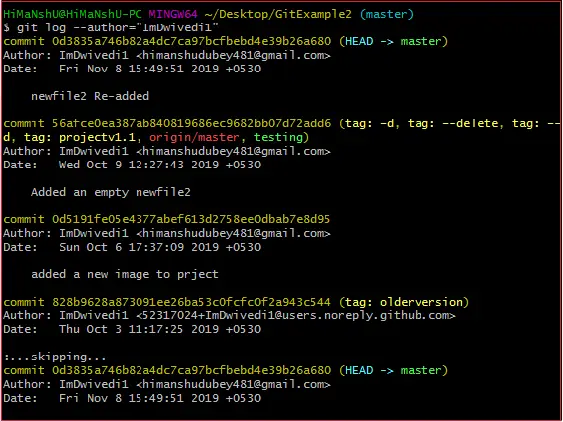 Git log 8