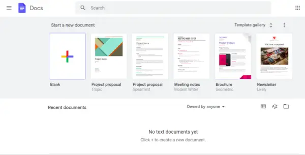 Avaa Google Docs