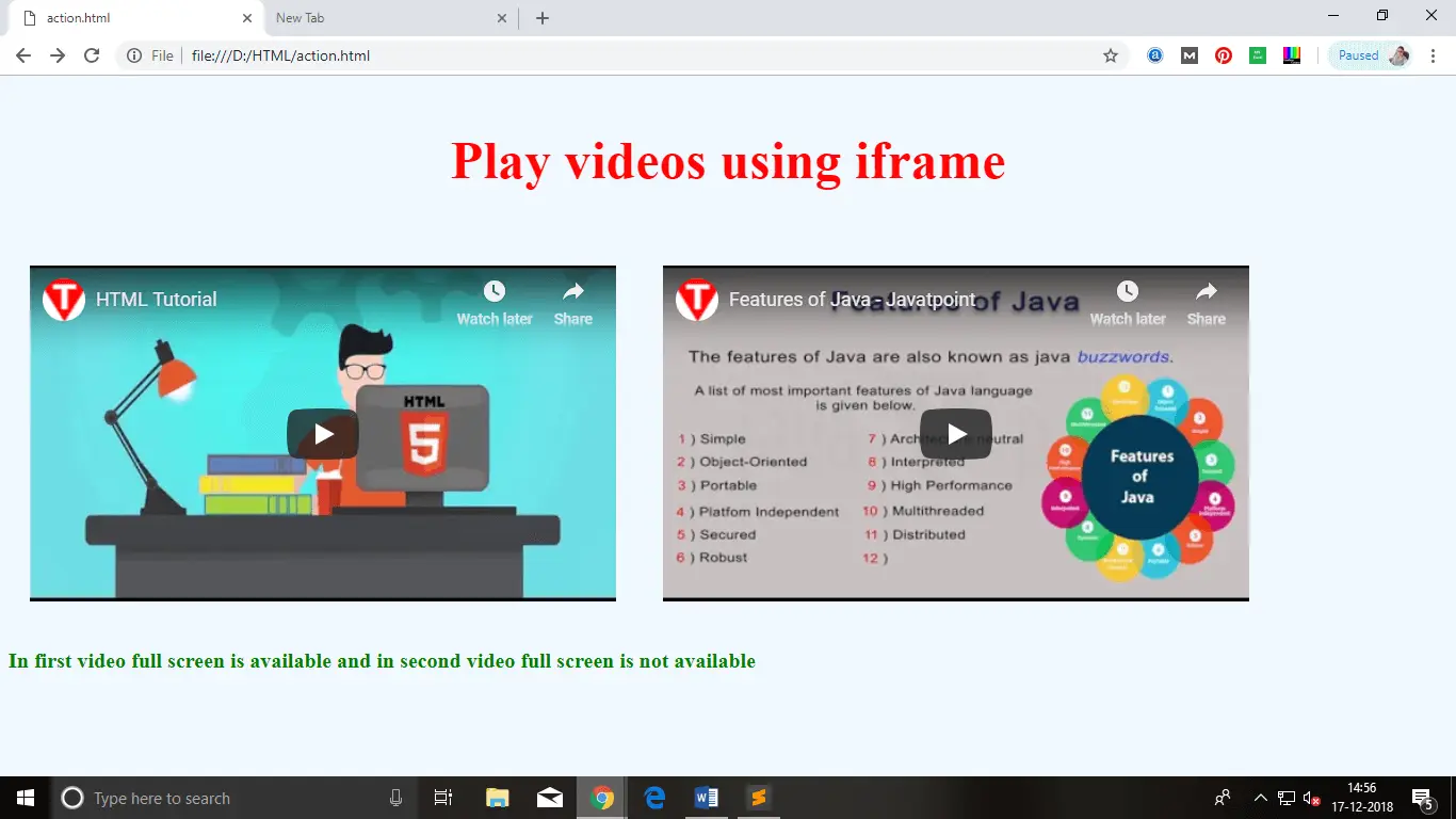 prvky iframe HTML