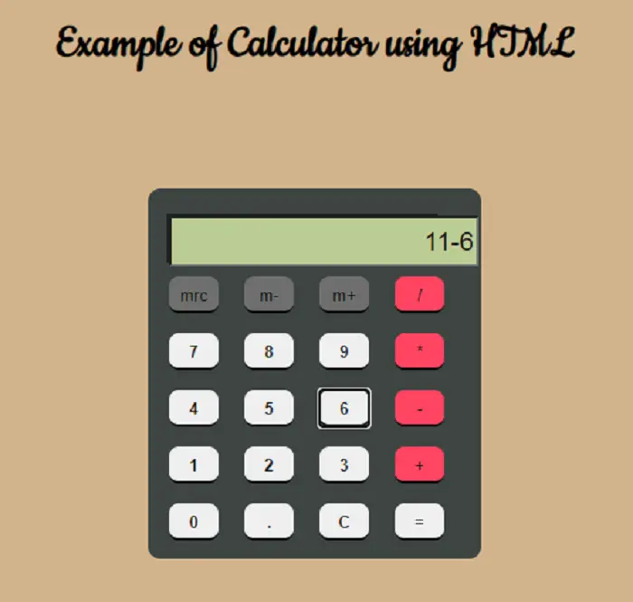 HTML 계산기