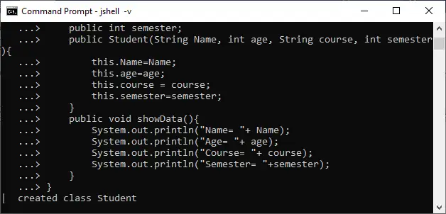 Read-Eval-Print Loop (REPL) Javassa