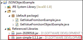 Comment obtenir la valeur d'un objet JSON dans un exemple Java