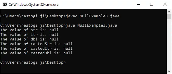 Feiten over null in Java