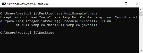 Datos sobre nulo en Java