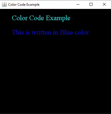 Codes couleur Java