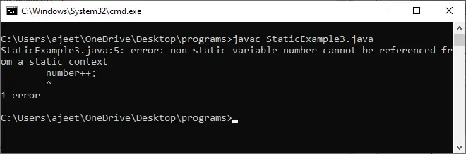 Pourquoi une variable non statique ne peut pas être référencée à partir d'un contexte statique en Java