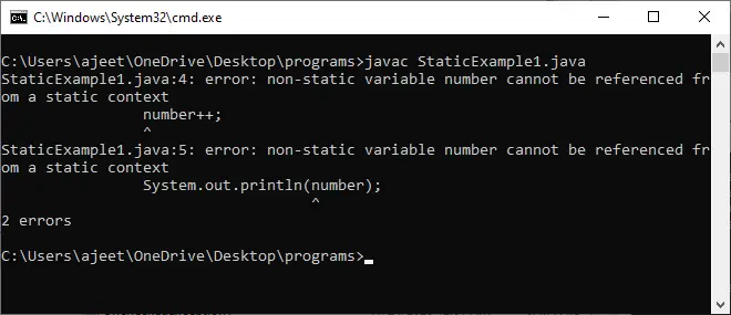 Pourquoi une variable non statique ne peut pas être référencée à partir d'un contexte statique en Java