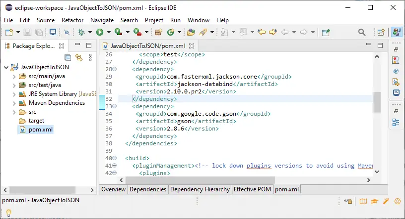 Converti oggetto Java in JSON