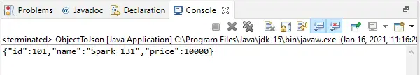 Pretvorite Java objekt u JSON