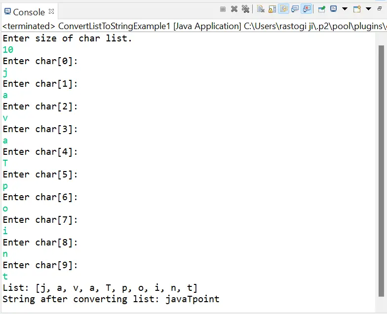 Konverter liste til streng i Java